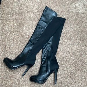 Over the knee Stiletto black boots